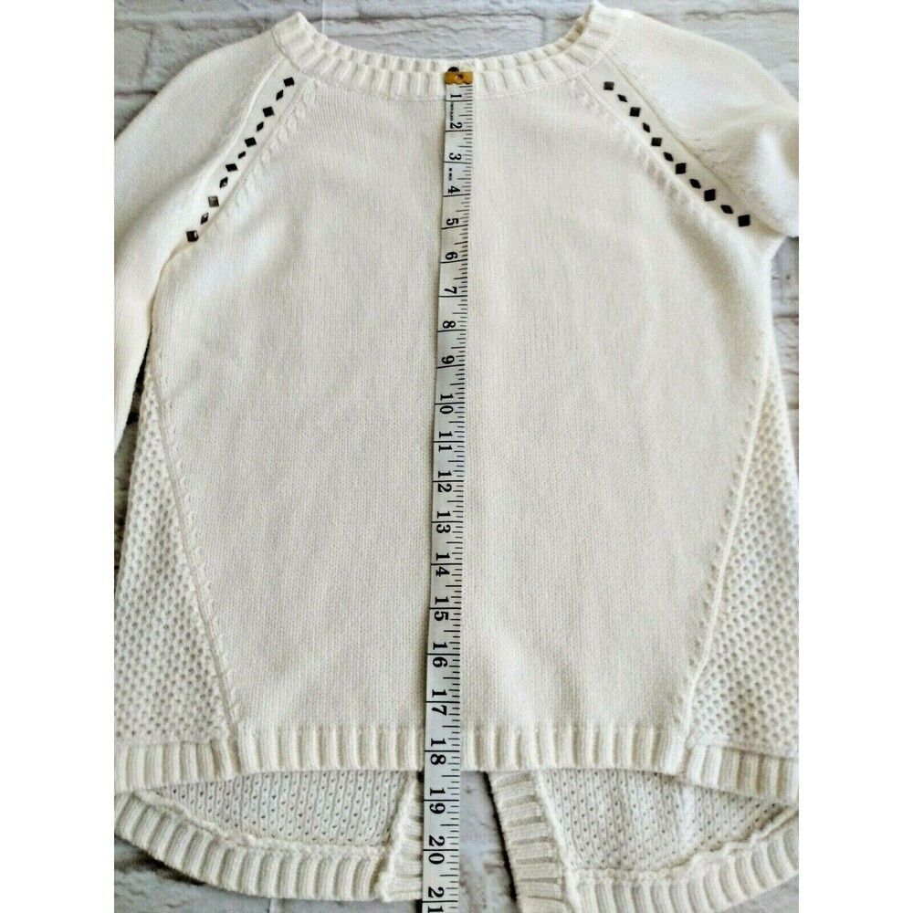 Kaisely Summer Sweater Girl's Size XXL/16 Buttoned Back Studded Cream - Picture 8 of 8